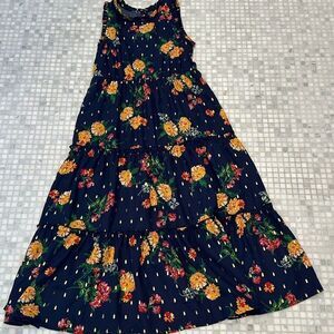 Zunie Long Blue Floral Girls Dresss 14